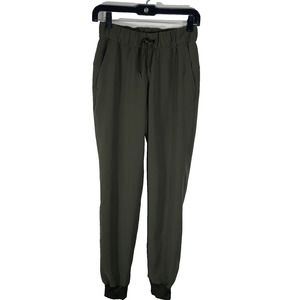 Lululemon Womens Olive Green On The Fly Jogger Drawstring Pockets Pants Size 2
